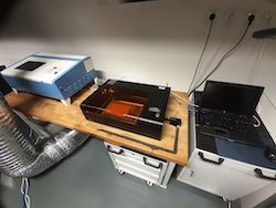 Workplace for laser machining